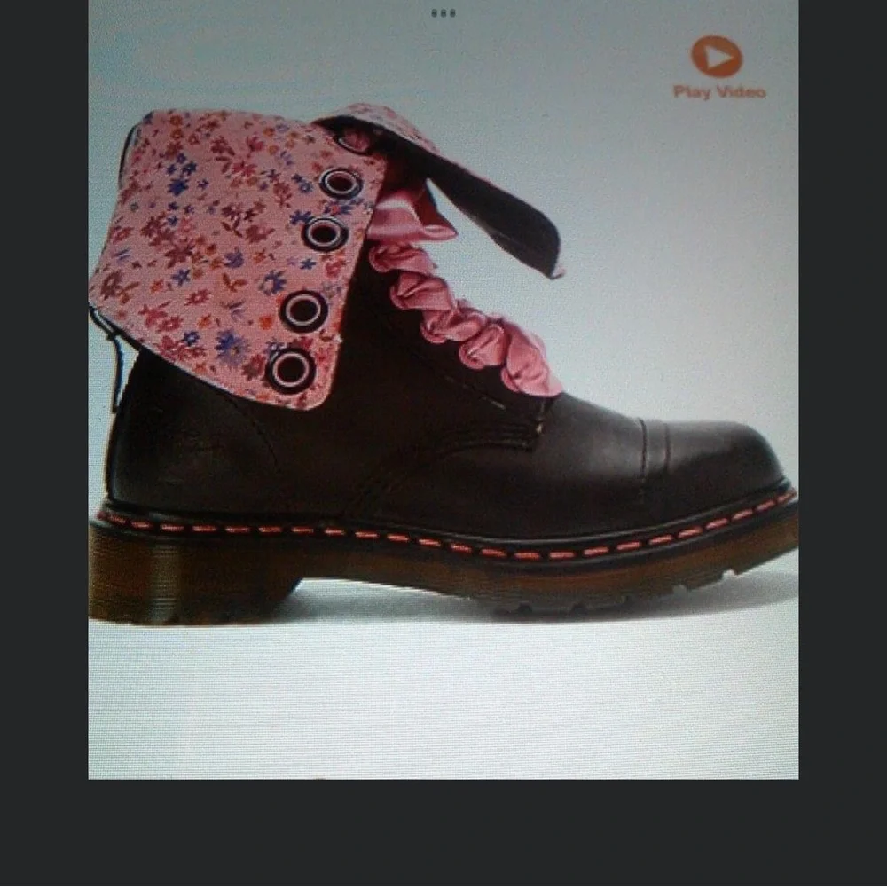 ❌ ❌ RARE RARE. ❌ ❌ 
Dr. Martens Black Boot with Pink Floral Fold-Over - Picture 7 of 10